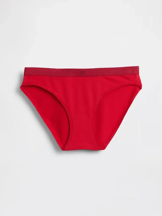Braguitas de bikini de algodón orgánico elástico con logotipo