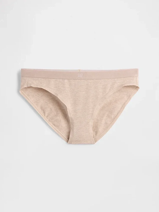 Braguitas de bikini de algodón orgánico elástico con logotipo