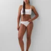 Braguitas de bikini de algodón orgánico elástico con logotipo