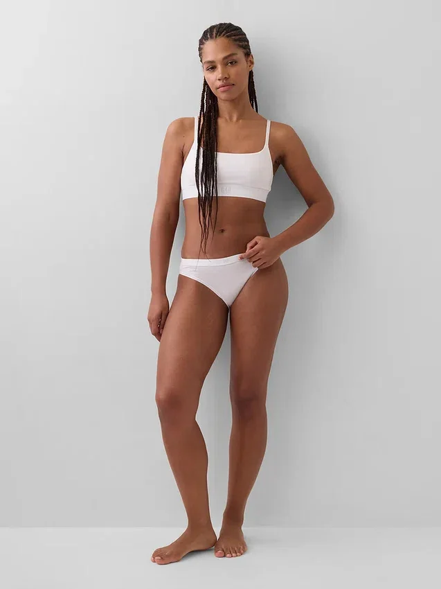 Braguitas de bikini de algodón orgánico elástico con logotipo