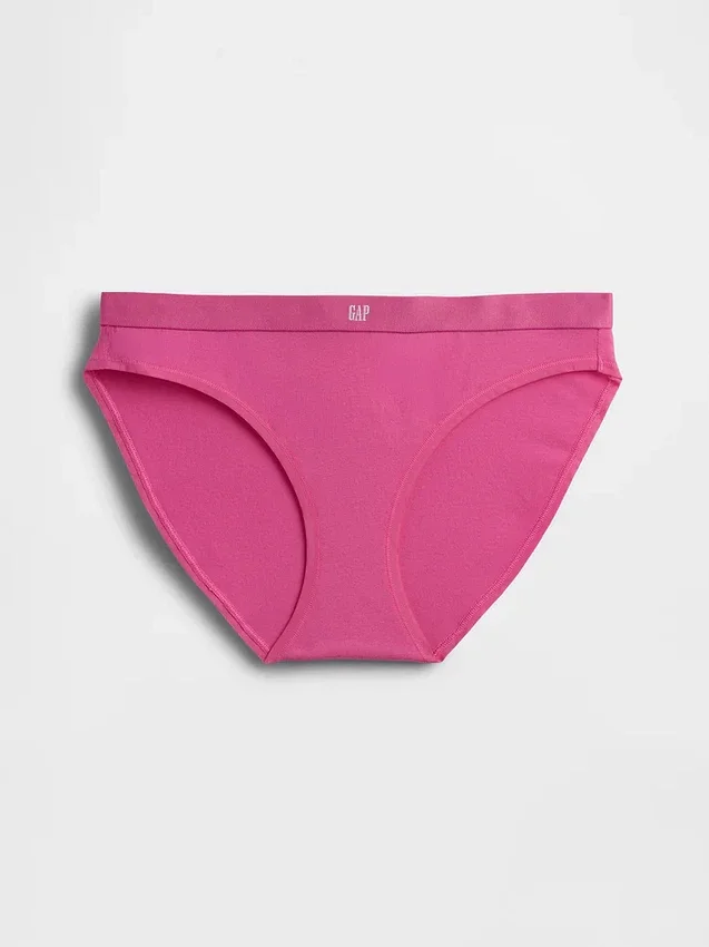 Braguitas de bikini de algodón orgánico elástico con logotipo