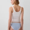 Braguitas de bikini de algodón orgánico elástico con ribete de encaje