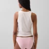 Braguitas de bikini de algodón orgánico elástico con ribete de encaje