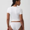 Braguitas de bikini de algodón orgánico elástico con ribete de encaje