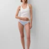 Braguitas de bikini de algodón orgánico elástico con ribete de encaje