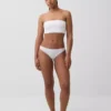 Braguitas de bikini de algodón orgánico elástico con ribete de encaje