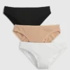 Braguitas de bikini de algodón orgánico elástico (paquete de 3)