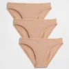 Braguitas de bikini de algodón orgánico elástico (paquete de 3)