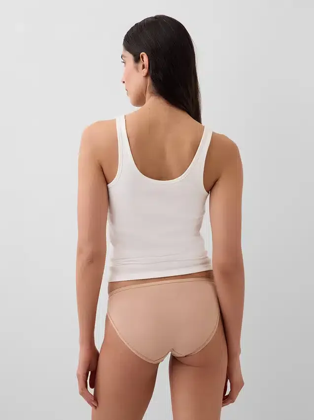 Braguitas de bikini de algodón orgánico elástico (paquete de 3)