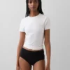 Braguitas de bikini de talle alto de algodón orgánico elástico