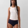 Braguitas de bikini de talle alto de algodón orgánico elástico