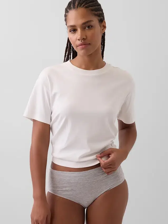 Braguitas de bikini de talle alto de algodón orgánico elástico