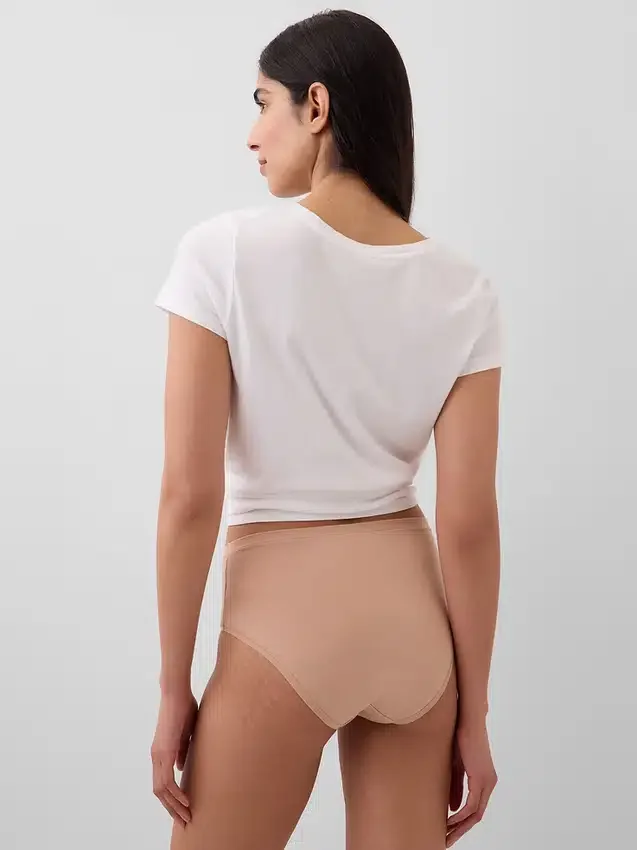 Braguitas de bikini de talle alto de algodón orgánico elástico