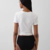 Braguitas de bikini de talle alto de algodón orgánico elástico