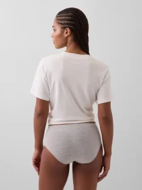 Braguitas de bikini de talle alto de algodón orgánico elástico