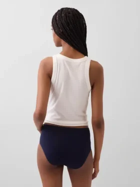 Braguitas de bikini de talle alto de algodón orgánico elástico