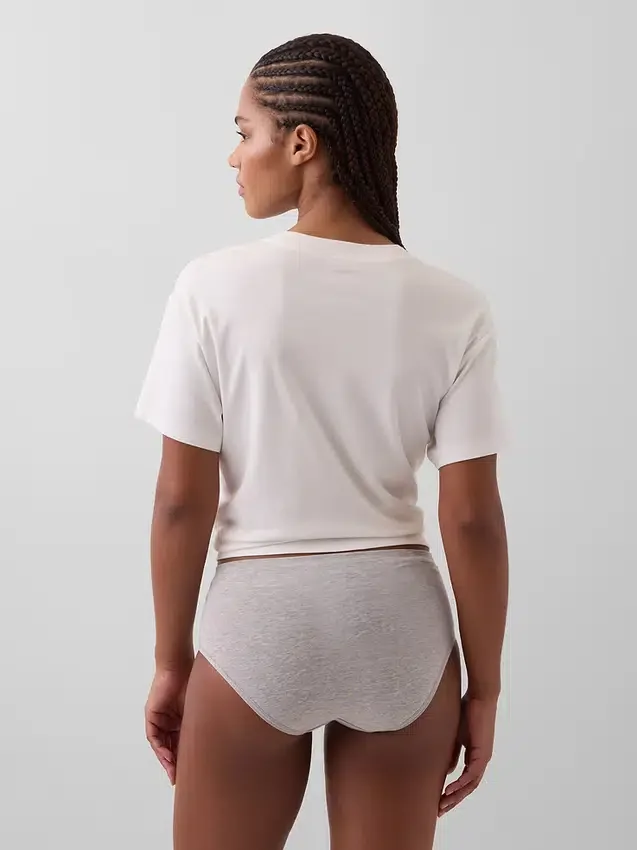 Braguitas de bikini de talle alto de algodón orgánico elástico