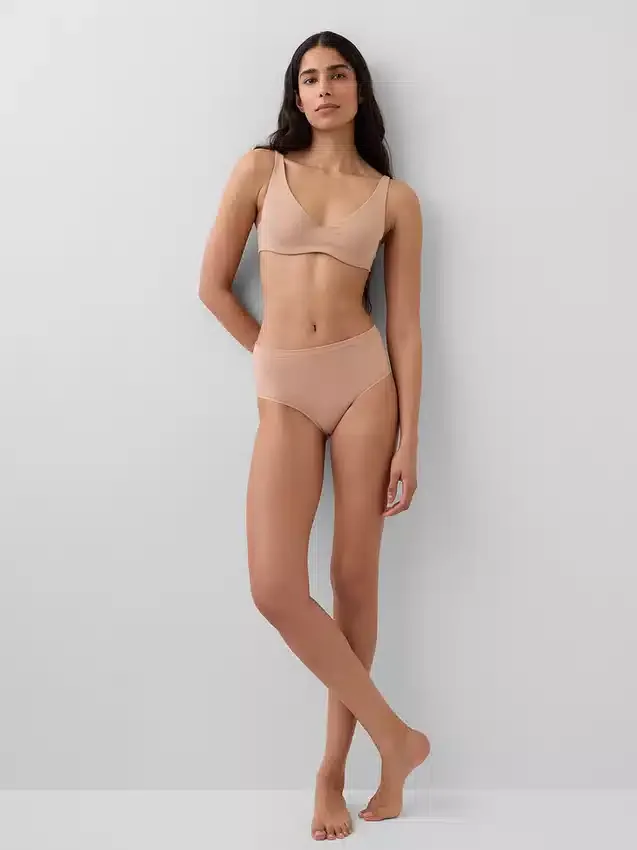 Braguitas de bikini de talle alto de algodón orgánico elástico