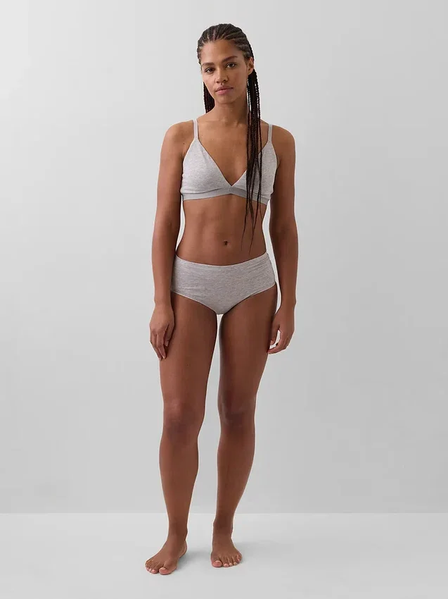 Braguitas de bikini de talle alto de algodón orgánico elástico