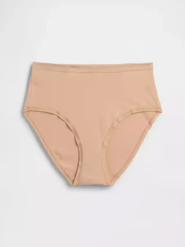Braguitas de bikini de talle alto de algodón orgánico elástico