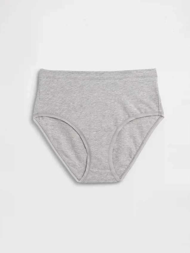 Braguitas de bikini de talle alto de algodón orgánico elástico
