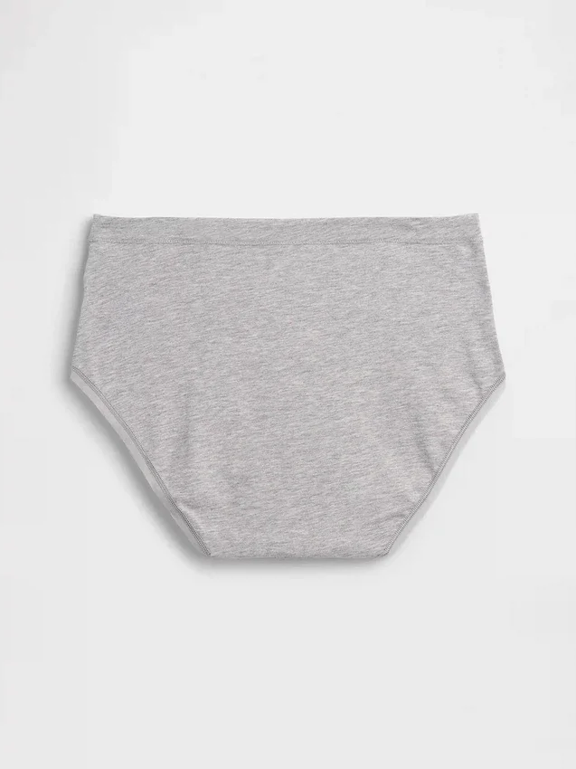 Braguitas de bikini de talle alto de algodón orgánico elástico
