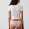 Braguitas hipster «cheeky» de algodón orgánico elástico con ribete de encaje, las más suaves