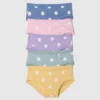 Braguitas tipo bikini de algodón elástico orgánico para niñas pequeñas (paquete de 5)