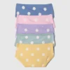 Braguitas tipo bikini de algodón elástico orgánico para niñas pequeñas (paquete de 5)