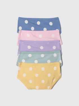 Braguitas tipo bikini de algodón elástico orgánico para niñas pequeñas (paquete de 5)