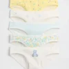 Braguitas tipo bikini de algodón orgánico elástico para niños (paquete de 5)