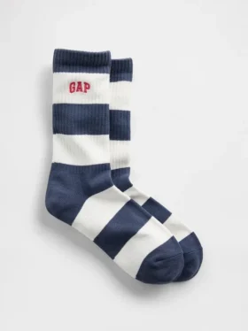 Calcetines cortos con logotipo y rayas de rugby