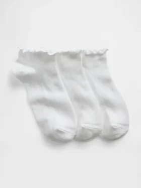 Calcetines cortos con volantes para niños (paquete de 3)
