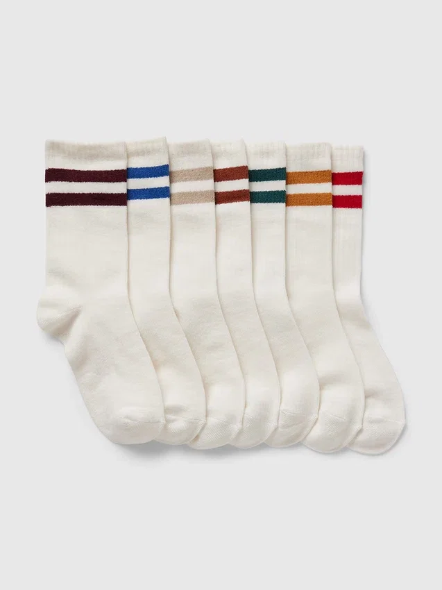 Calcetines cortos de algodón orgánico para niños (paquete de 7)
