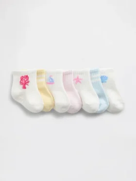 Calcetines cortos de estilo playero para niños pequeños (paquete de 7)