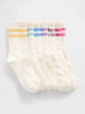 Calcetines cortos de estilo universitario para niños (paquete de 7)