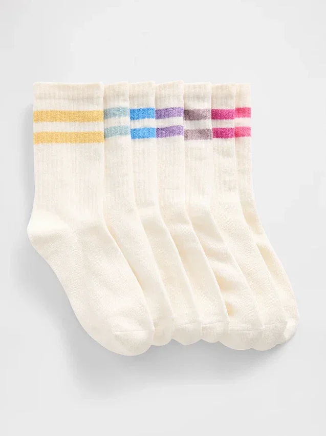 Calcetines cortos de estilo universitario para niños (paquete de 7)