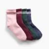 Calcetines cortos de rayas estilo universitario para niños (paquete de 4)