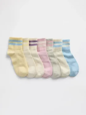 Calcetines cortos holgados de estilo universitario para niños (paquete de 7)