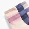 Calcetines cortos para niños con rayas en bloques de color (paquete de 3)