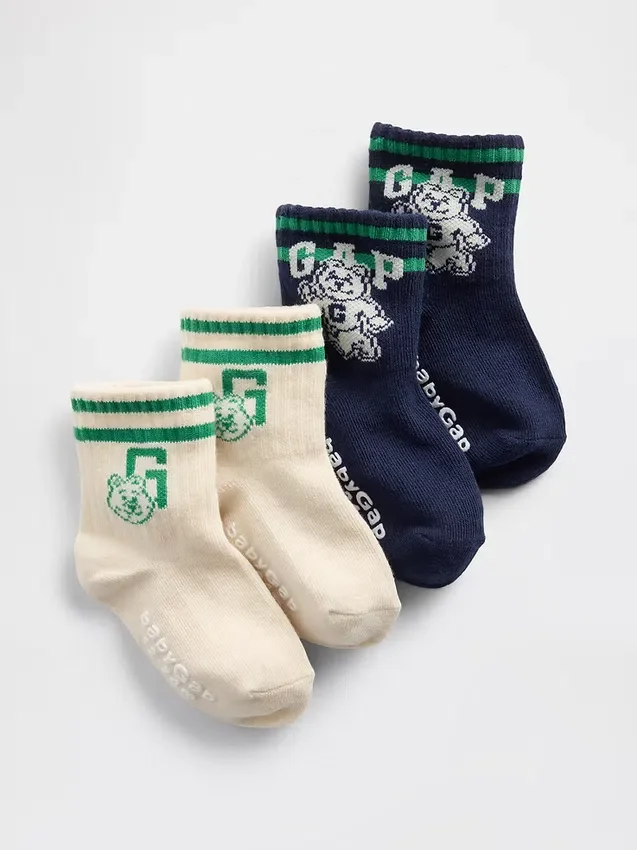 Calcetines de caña corta con el logotipo «Varsity» de Brannan Bear para Bebé y Niño (paquete de 2)