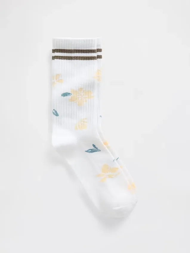 Calcetines de caña corta con estampado floral
