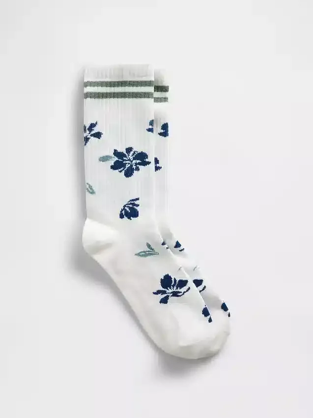 Calcetines de caña corta con estampado floral