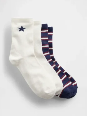 Calcetines de caña corta para niños con estrellas (paquete de 2)