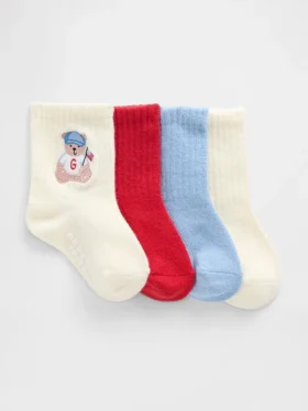 Calcetines de caña media Brannan Bear Americana para niños pequeños (paquete de 4)