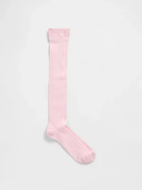 Calcetines hasta la rodilla de punto acanalado transparente