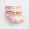 Calcetines para bebé con vuelta (paquete de 3)