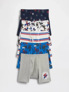 Calzoncillos bóxer de algodón elástico orgánico para niños con Spider-Man (paquete de 5)