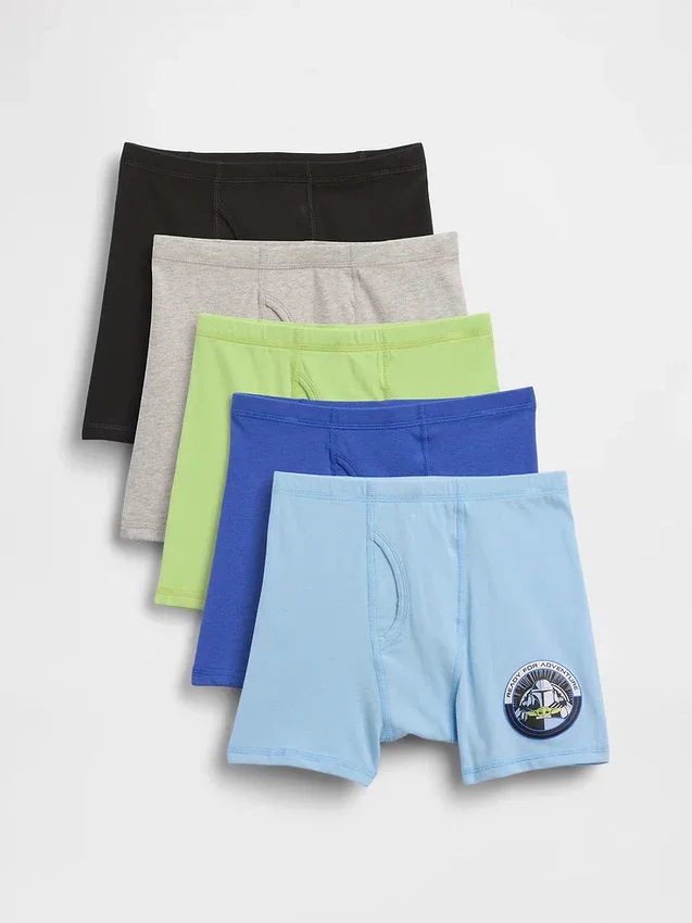 Calzoncillos bóxer de algodón orgánico elástico para niños de Star Wars (paquete de 5)