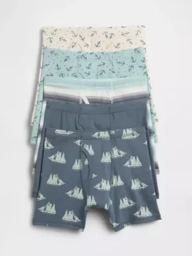 Calzoncillos bóxer de algodón orgánico elástico para niños (paquete de 5)